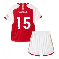 Arsenal Jakub Kiwior #15 Heimtrikotsatz Kinder 2023-24 Kurzarm (+ Kurze Hosen)